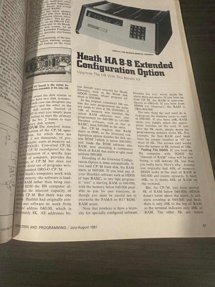 Computers and Programming vintage magazine Heathkit H8 subLogic Flight Simulator