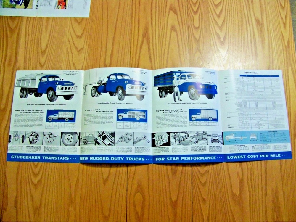 TWO VINTAGE STUDEBAKER TRUCK ADS - ORIGINAL
