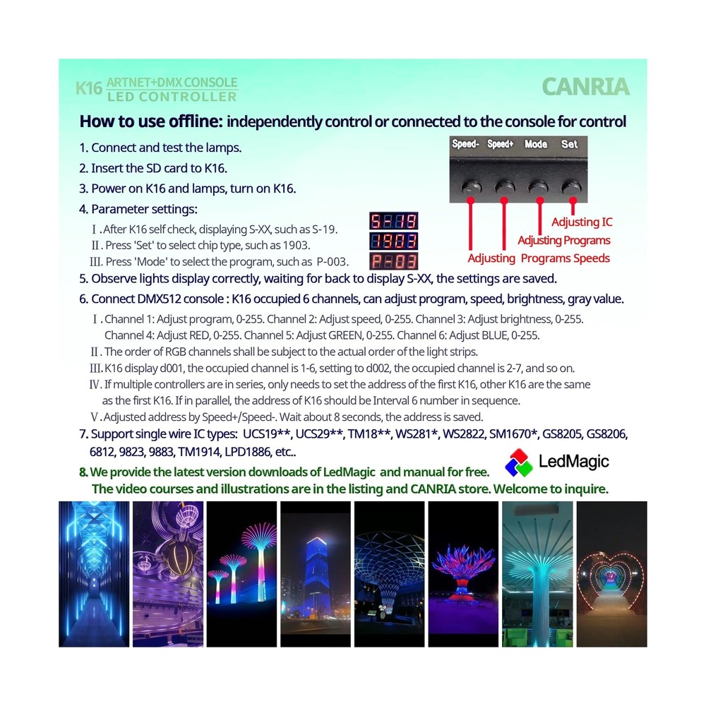 K16 ARTNET+DMX CONSOLE LED CONTROLLER, Professional Lighting Control, Suitabl...