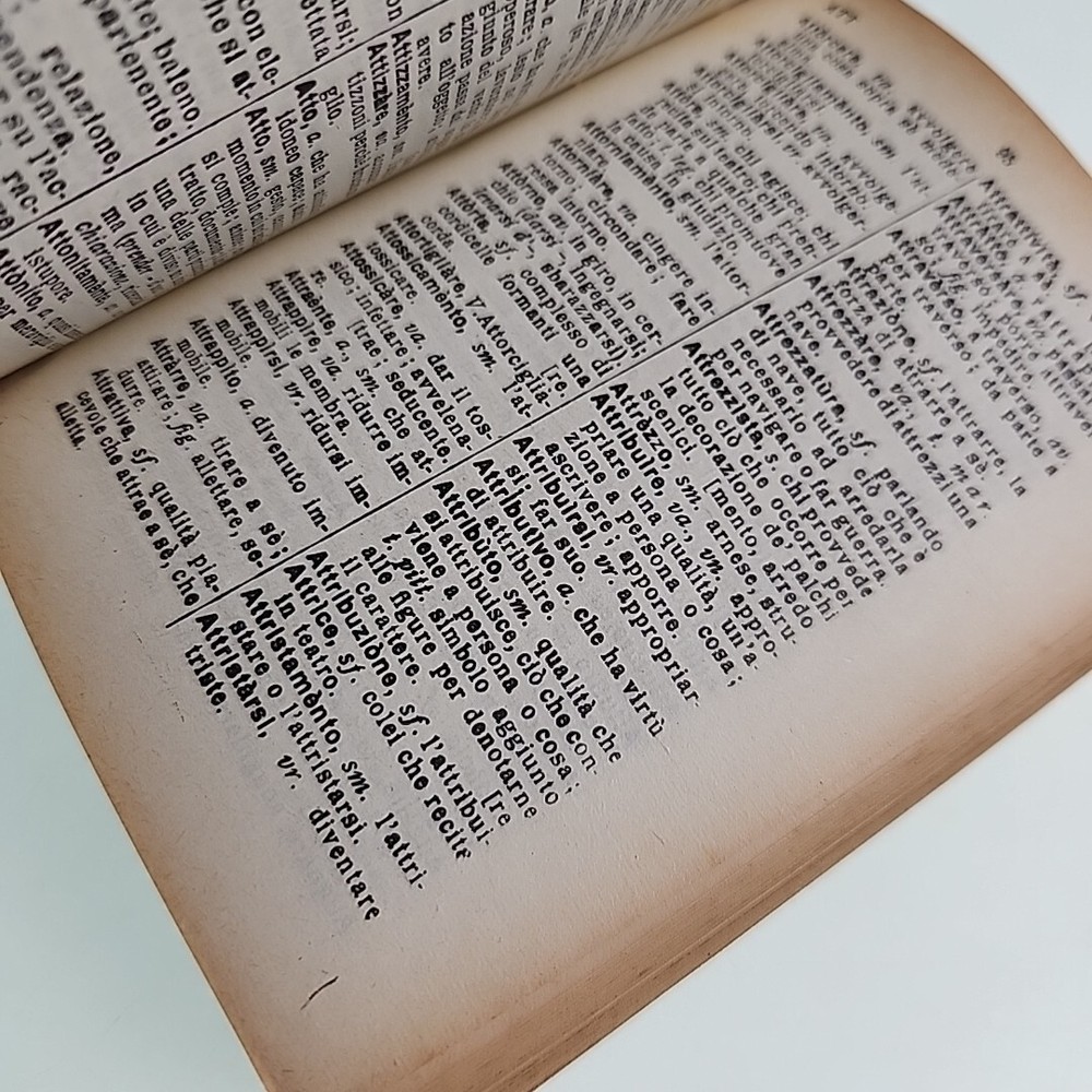 Italian Dictionary 1958 Paperback Book