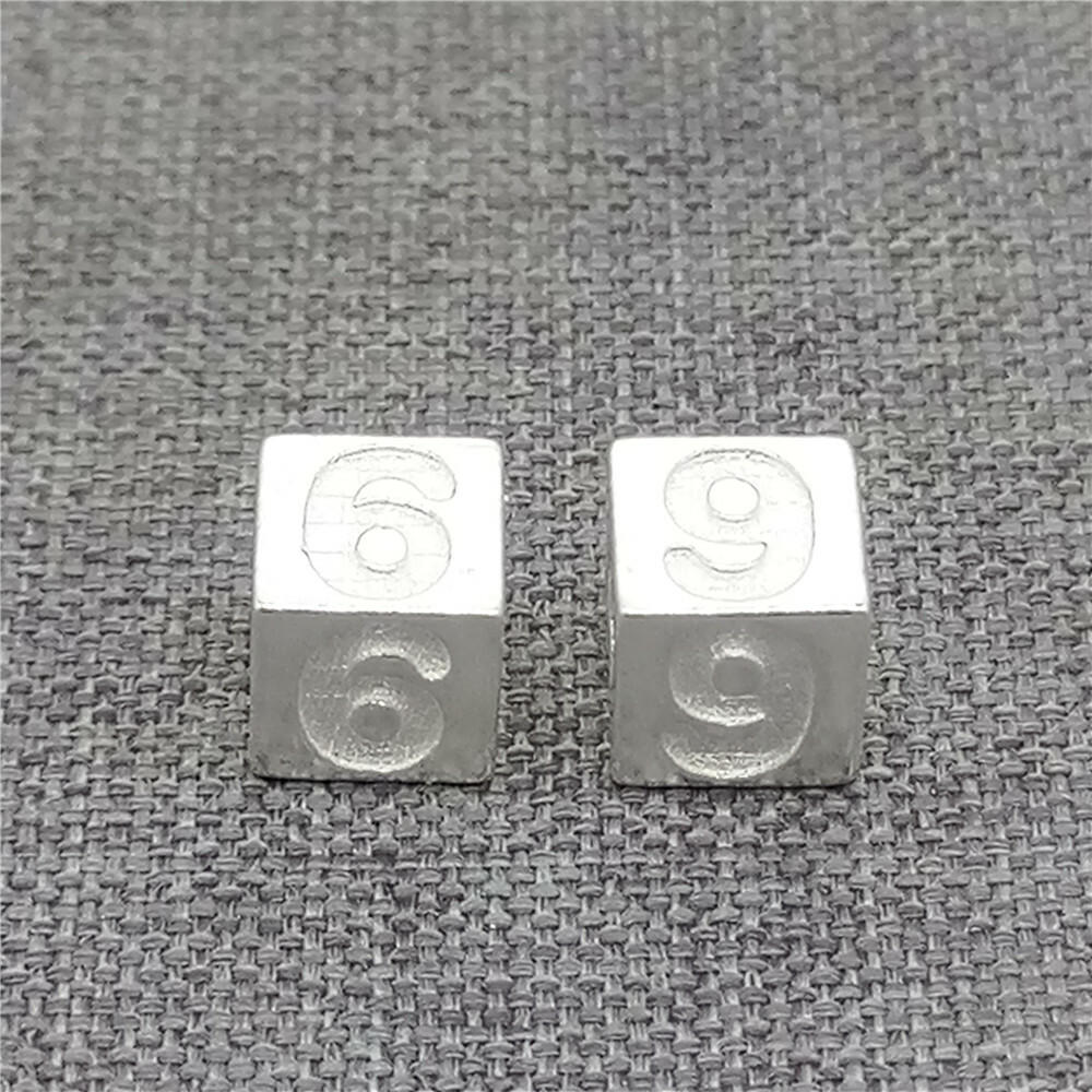 2 Sterling Silver Number Cube Beads 4-Sided for Bracelet Hole 3.5mm