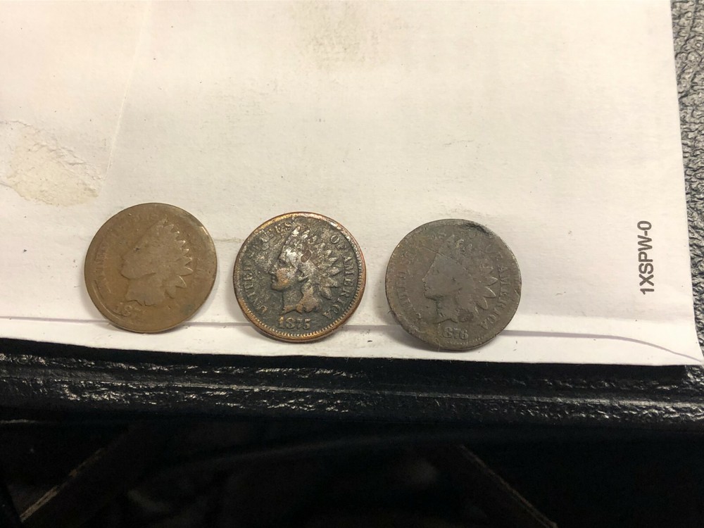 1874 - 1876 Indian head Cents                                              (B-1)