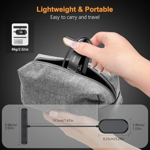 Gritin Rechargeable Book Light for Reading in Bed with 19 LED & Memory Function