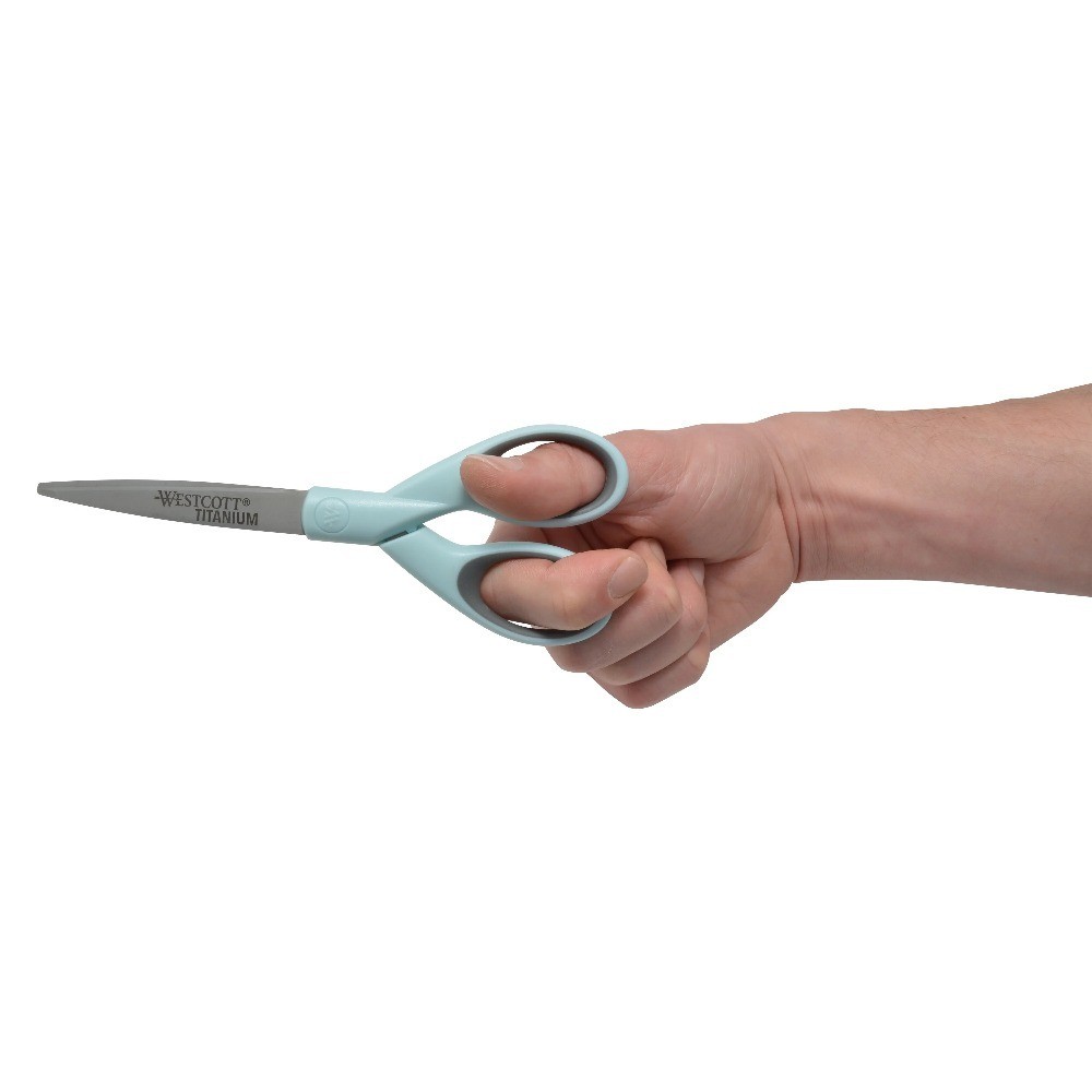 Micro Tip Sewing Scissors Titanium Bonded for Fabric and Crafting Light Blue