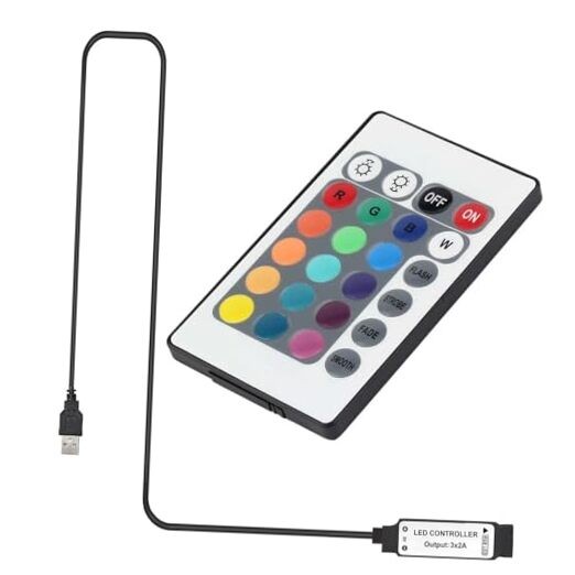 DC 5V 24 Key IR Remote Controller with 1m USB Inline IR Controller for 5050