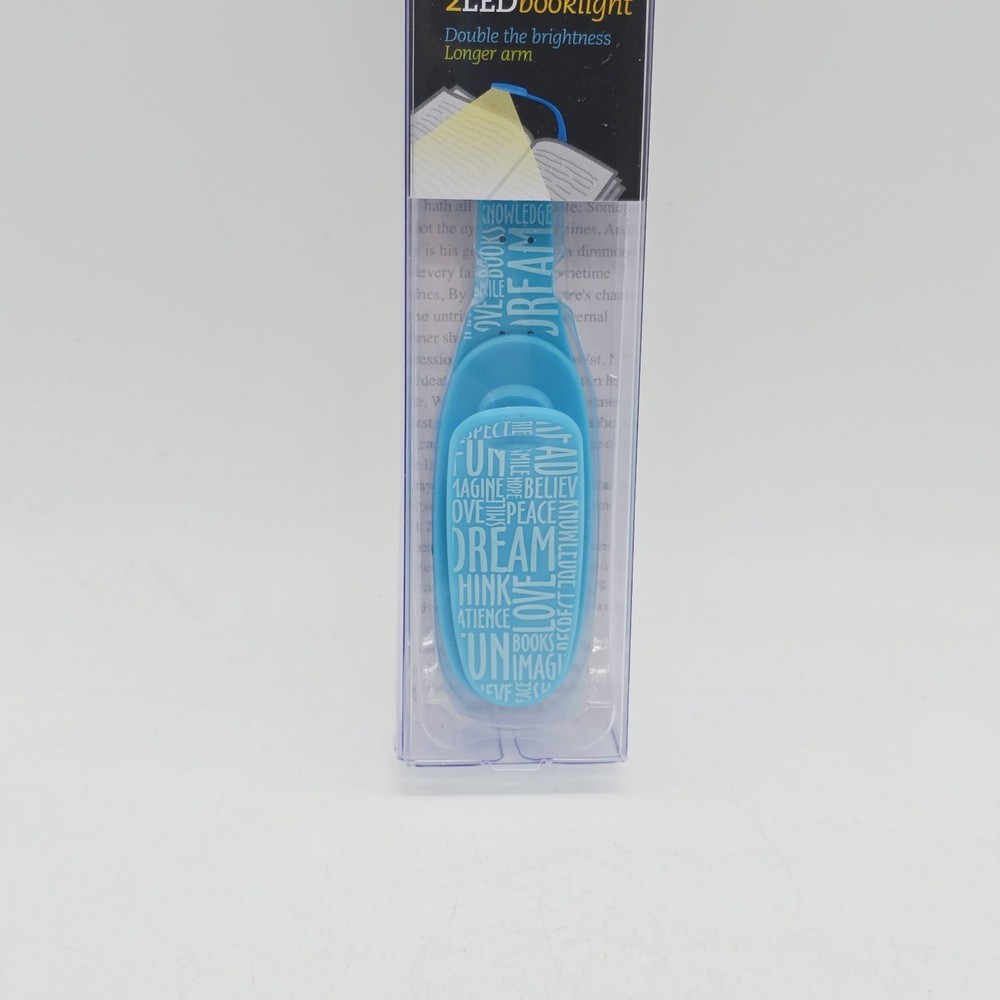 Flexilight Xtra 2 LED Booklight Blue Text Pattern - NEW dream love peace books