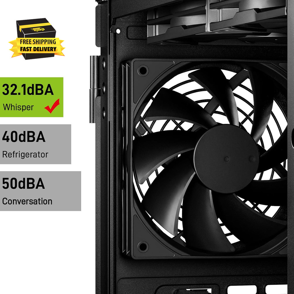 3-Pack 120Mm Black Computer Case Fans High Performance Cooling Low Noise 3-Pin 1