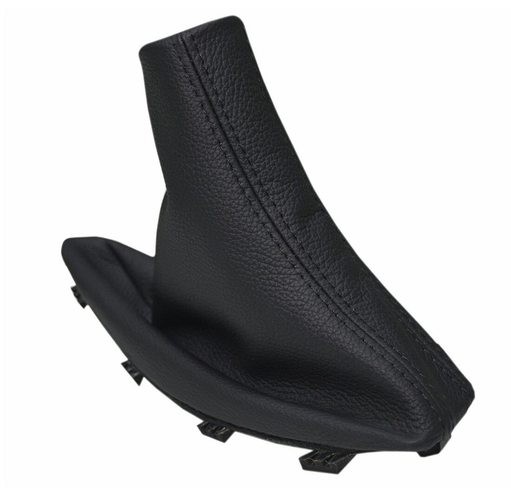 BMW X3 E83 2004-2010 HANDBRAKE BOOT GENUINE LEATHER STITCHING BLACK + FRAME