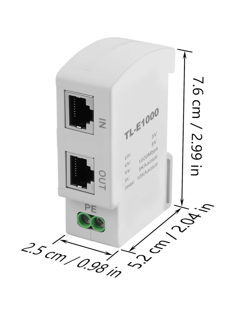 Ethernet Surge Protector 1000Mbps DIN Rail Network Surge Protector LAN Network