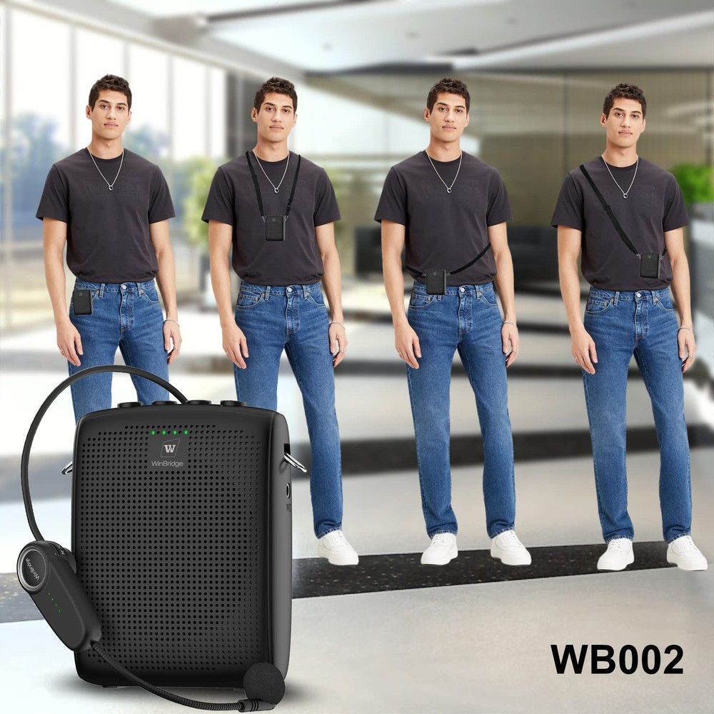 WinBridge Voice Amplifier with Bluetooth, Portable Speaker and Microphone Set...
