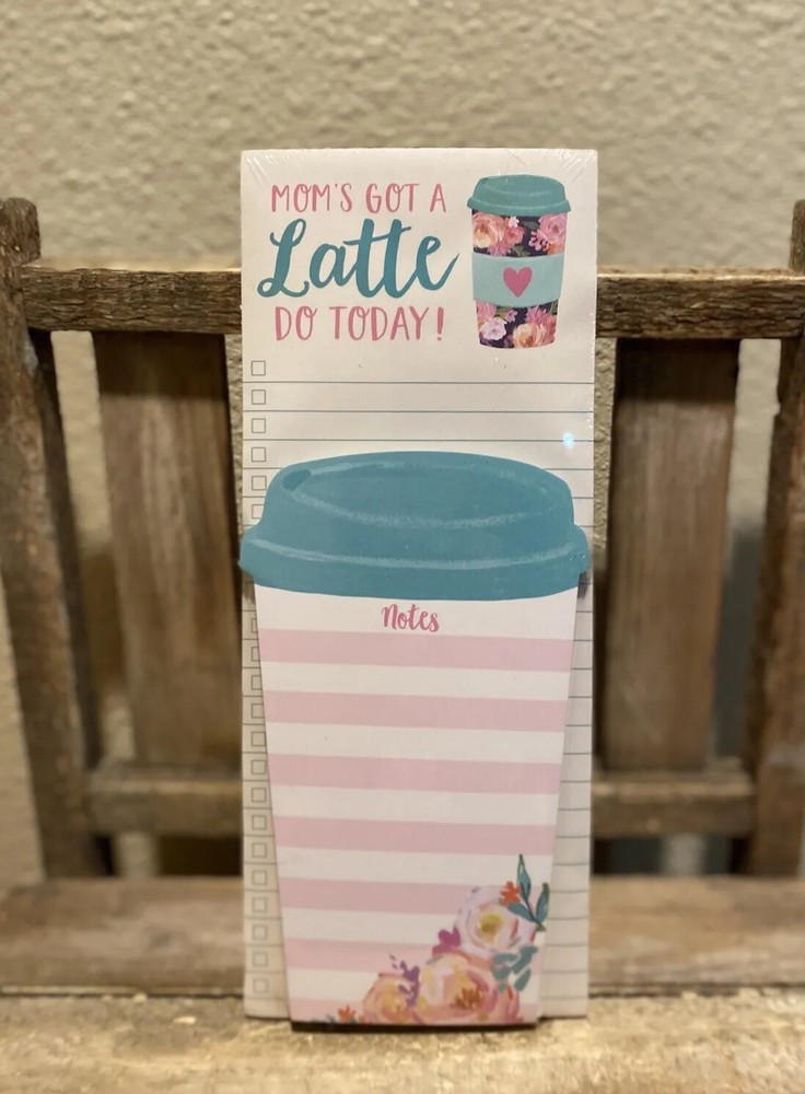 Latte Notepad Set, Coffee Cup Shaped Notepad, Mom’s Got A Latte Do Today Notepad