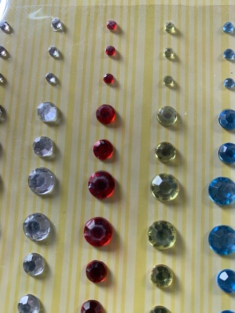 K BY MARCELLA ADHESIVE RHINESTONES DECORATIVE DESIGN MULTI-COLOR-SHAPE-SIZE 60PC