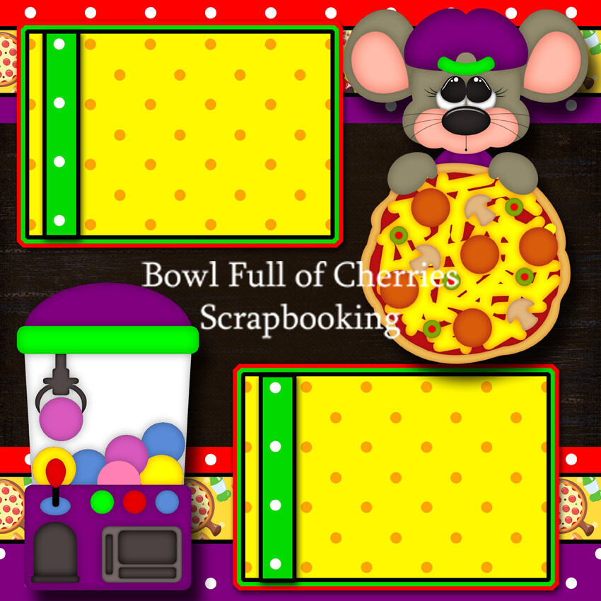 Cheezy Fun & Games 2 premade scrapbook pages printed paper piecing Cherry 0136