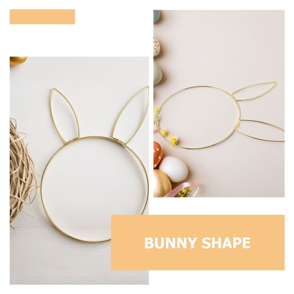 4 Pcs Rabbit Head Garland Bunny Ear Wire Wreath Easter Decorations