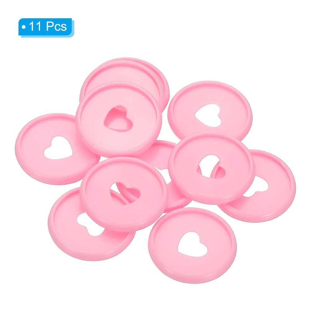 28mm Plastic Book Binding Discs, 11 Pack Expansion Discs Heart, Pink
