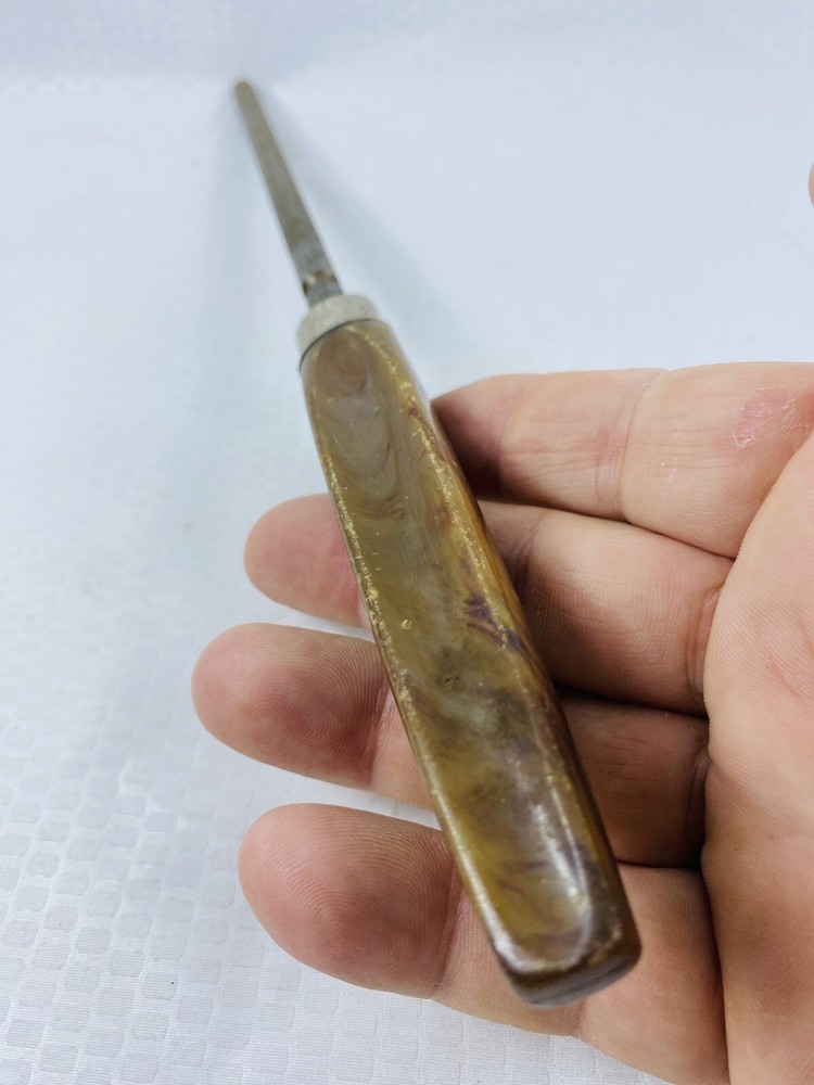 Vintage Honing Rod Knife Sharpener File - Bakelite Style Handle