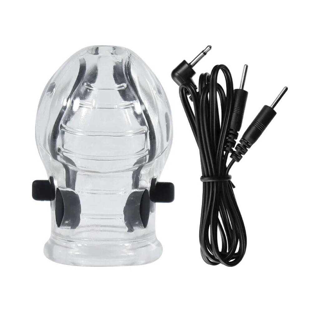 Electric E-Stim Penis Stretcher Enhancer Ball-Scrotum-Ring-Delay-Ejaculation Men