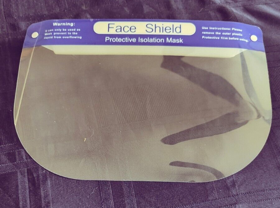 100-pcs Face Shield Screen Safety Protective Eye Splash Proof Full Head-Mounted