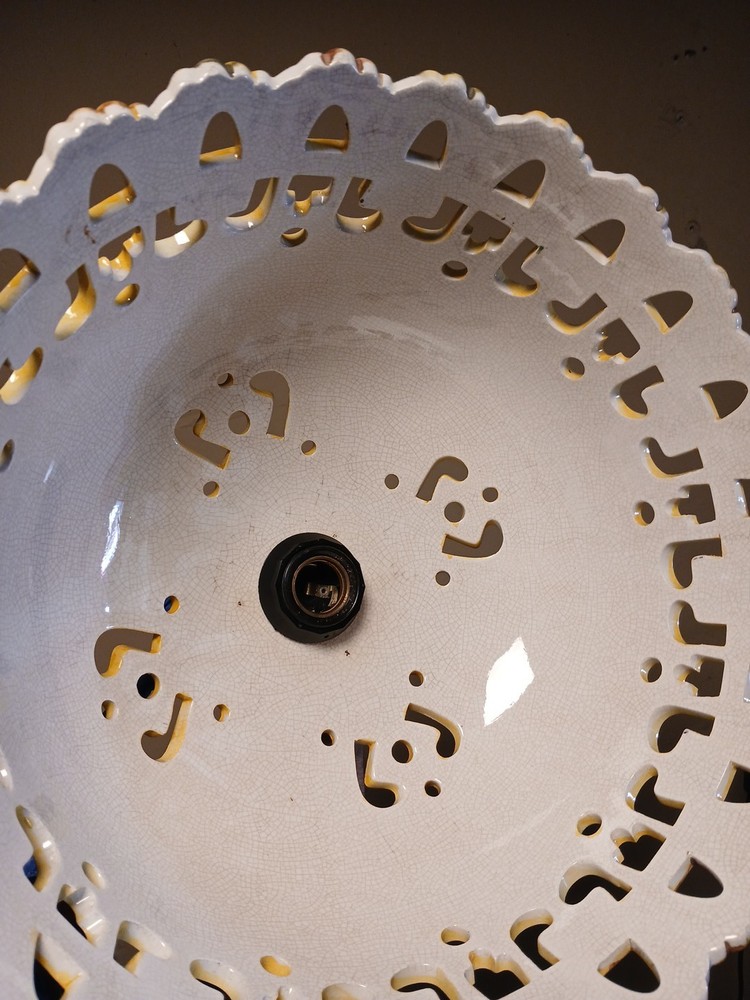 Antique Chandelier Ceramic Pottery Hanging Light