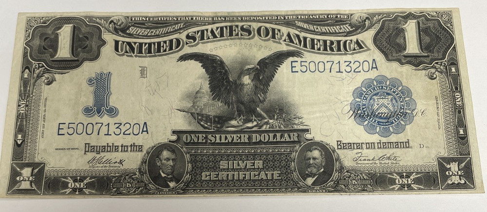 1899 $1 US SILVER CERTIFICATE LARGE NOTE BLACK EAGLE VERY NICE