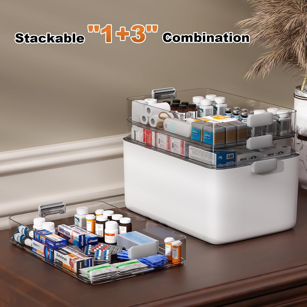 4-Tier Medicine Storage Box Cabinet