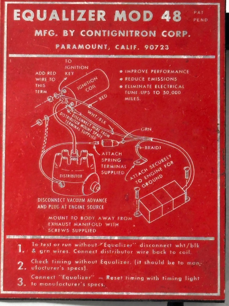 Vintage Contignitron Equalizer Mod 48 Ignition Module Performance Ignition Enhan