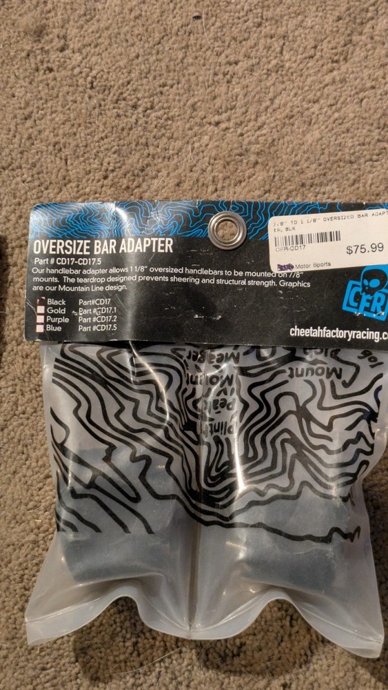 Cheetah CFR oversized Bar Adapter CD17 Snowmobile