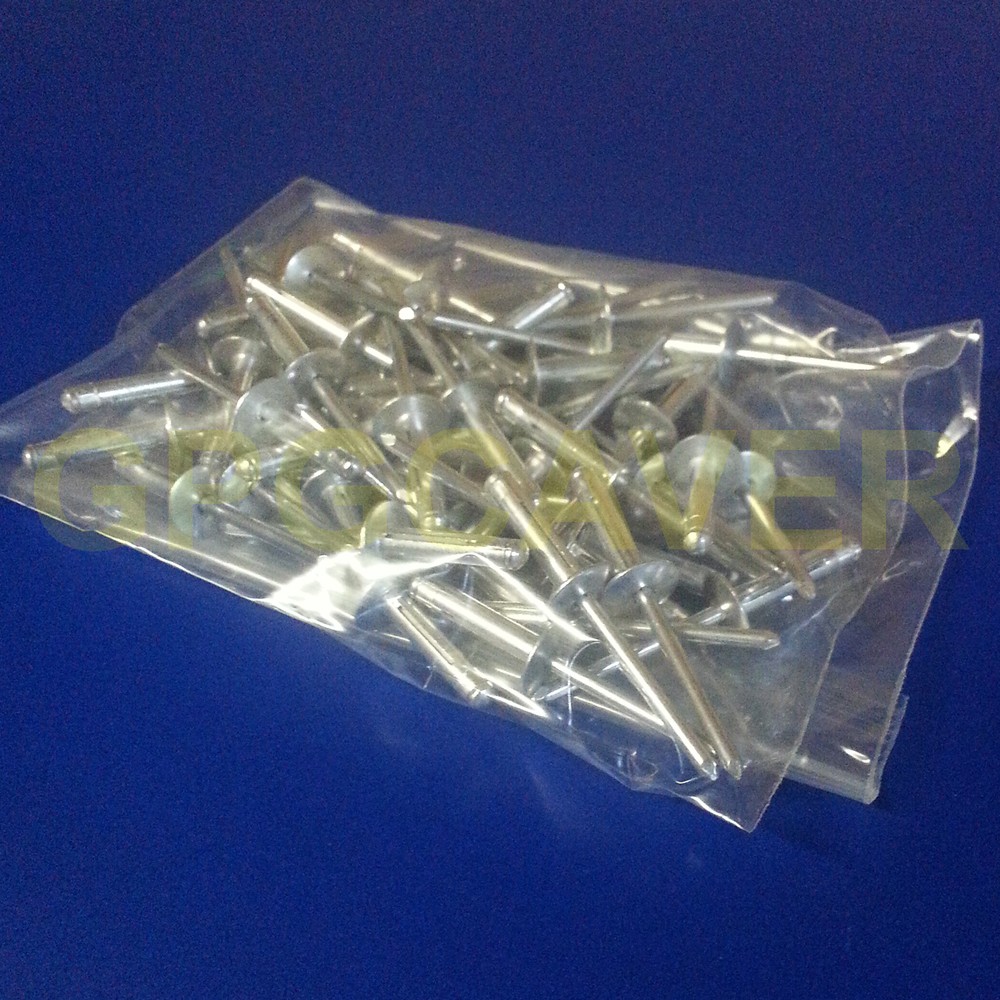 Exploding Tri-Fold Large Head Racing Pop Rivet Fastener 50pc 3/16" Mill Finish
