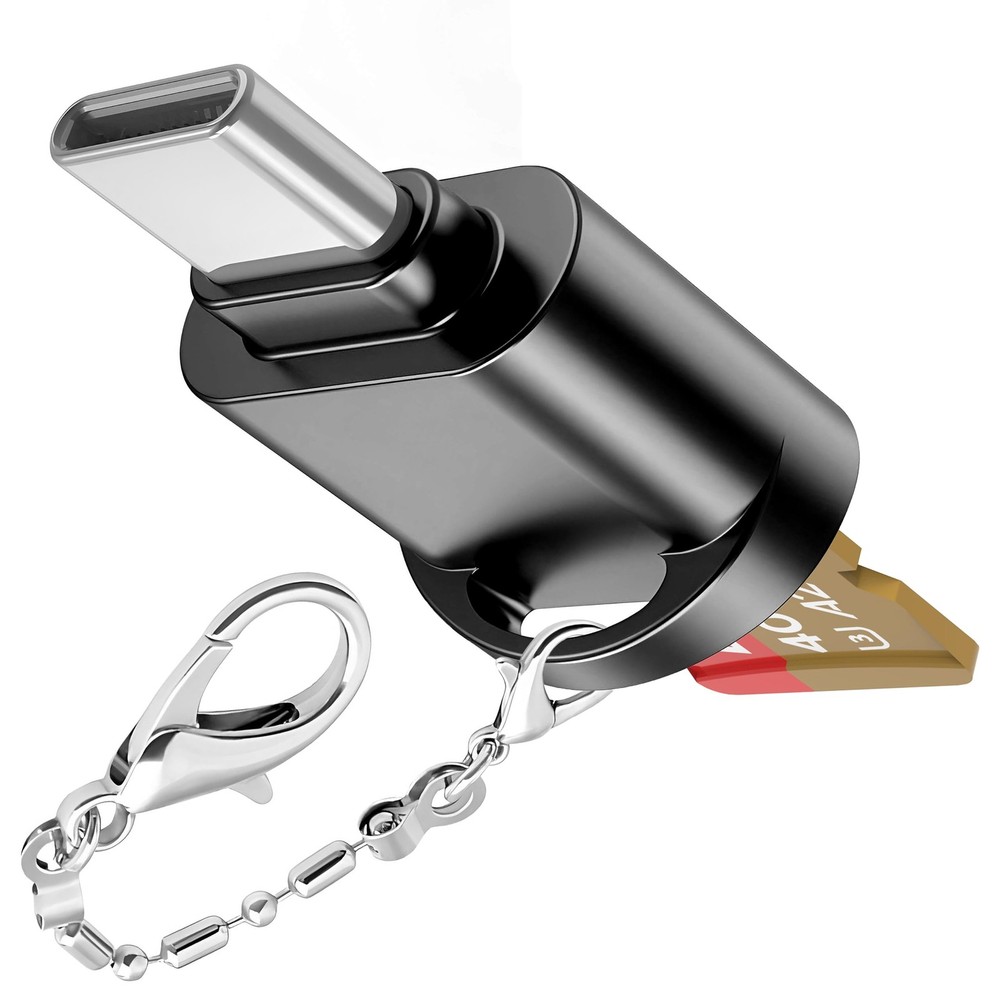 USB C Micro SD Card Reader for Android Phone, Camera, Laptop 3 IN 1, Black