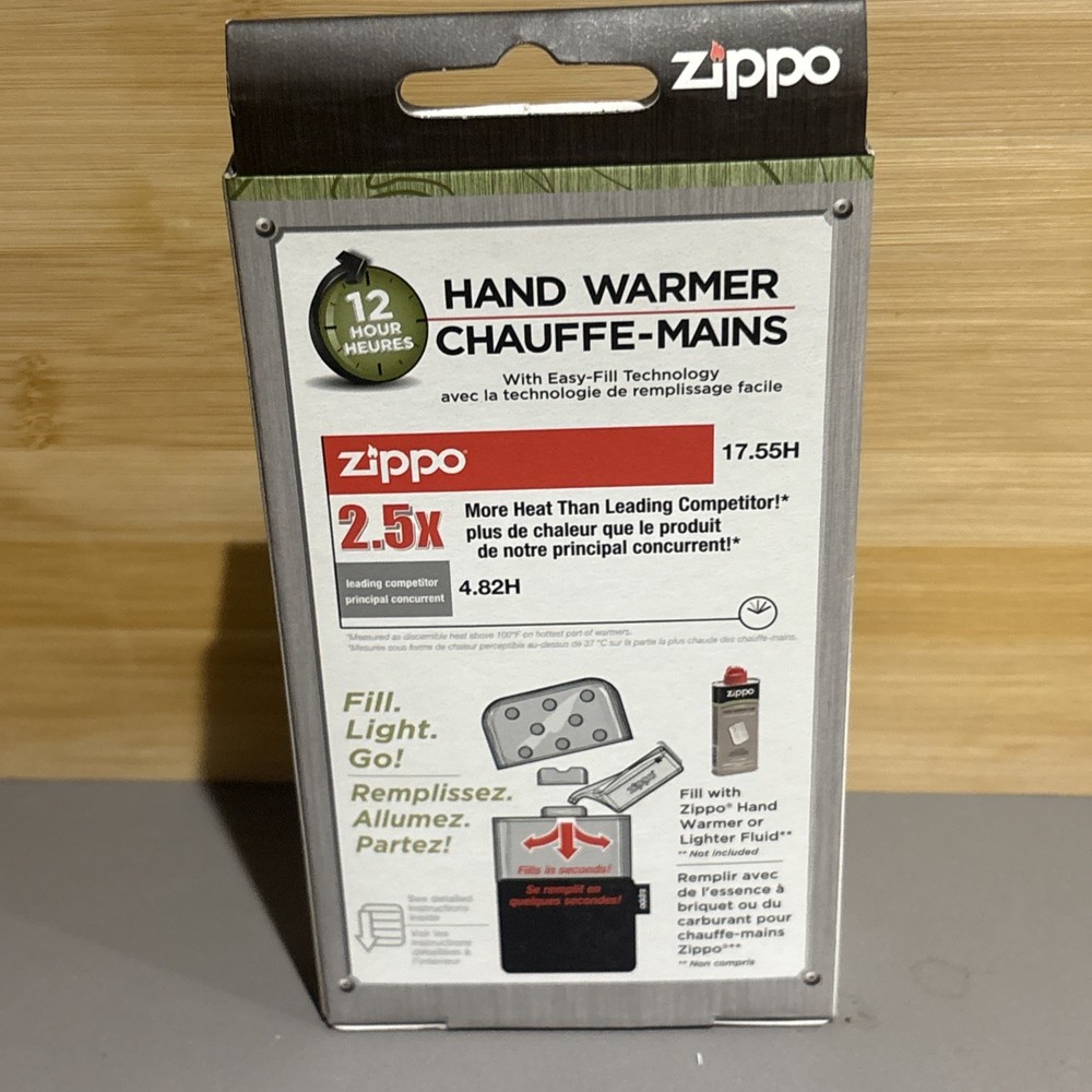 zippo 12 hour refillable Black hand warmer