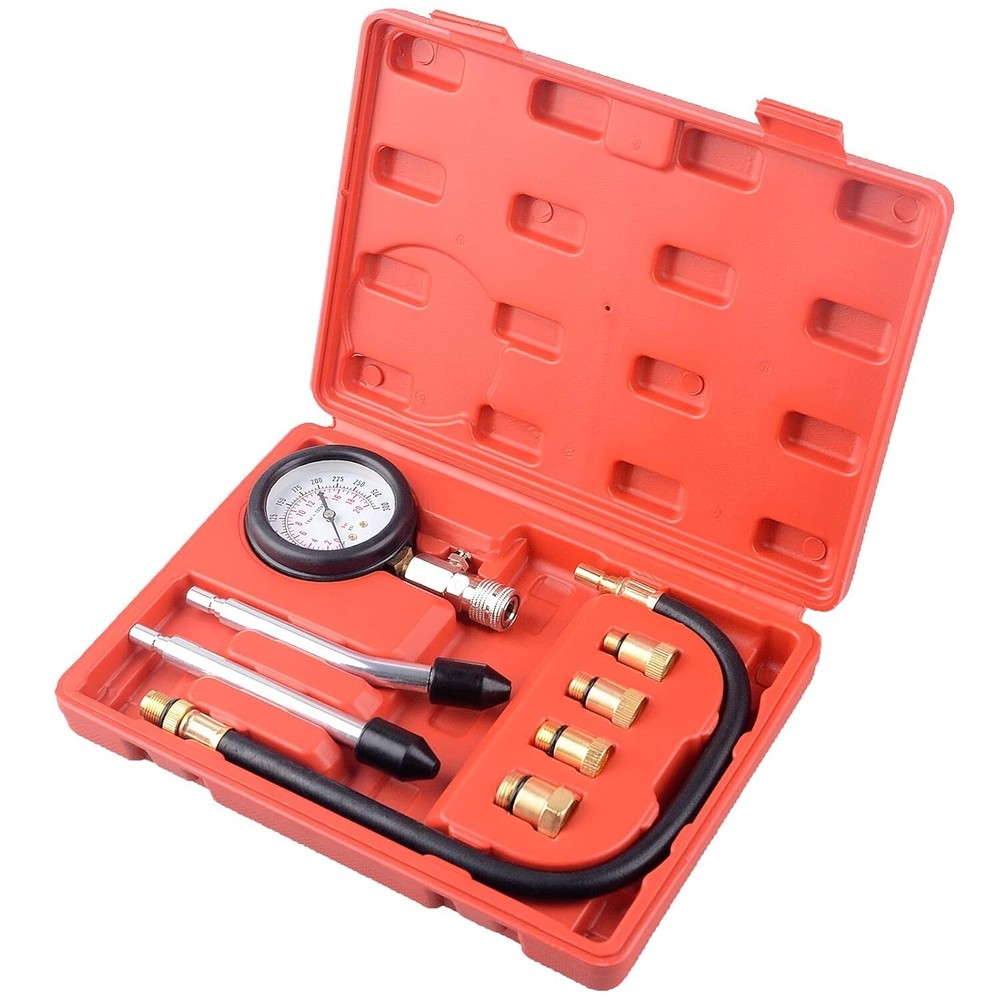 Engine Cylinder Compression Gauge Tester Kit Gas Engine Diagnostic Testing Tool.