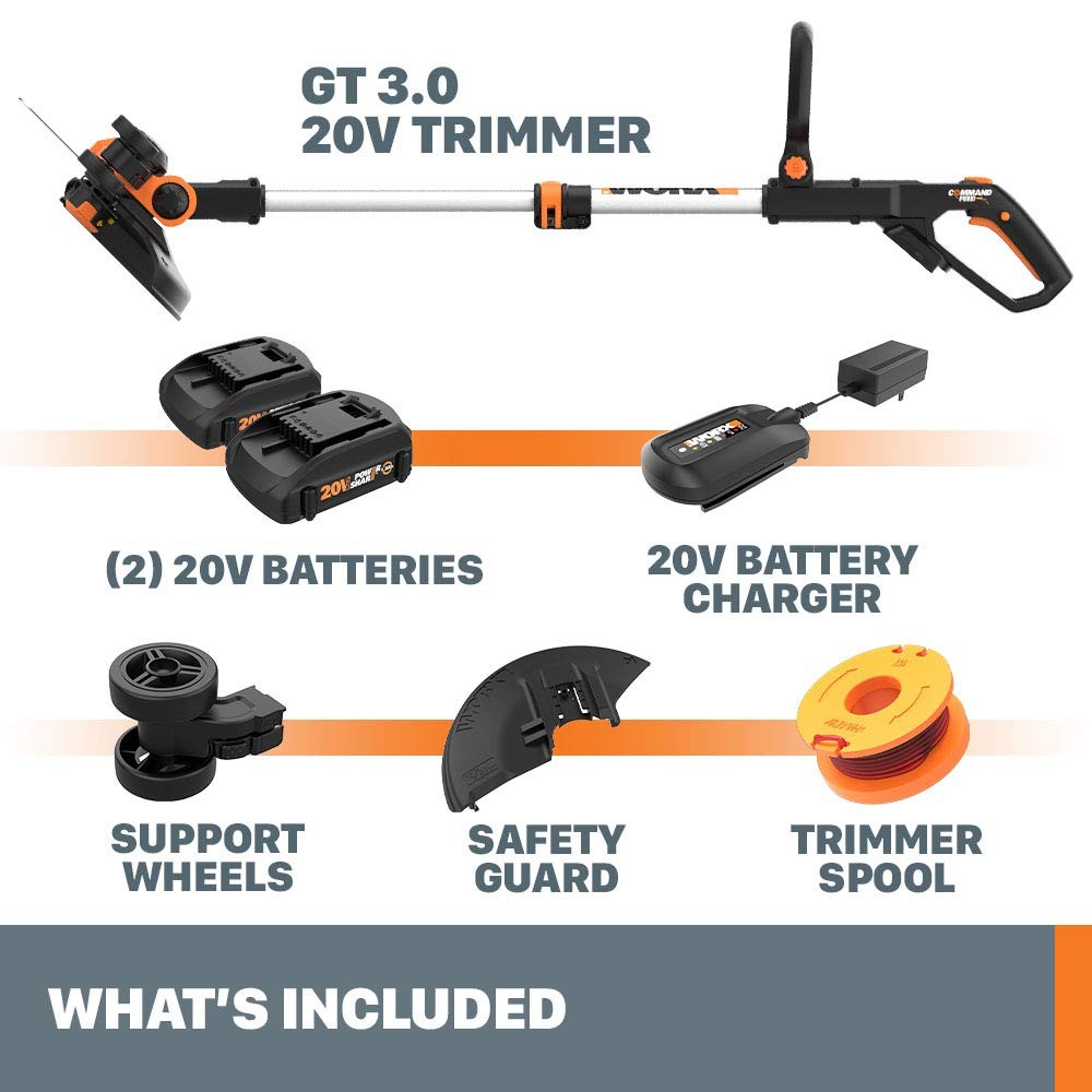1 Pack WORX Cordless String Trimmer & Edger 12'' Weed Wacker 5.5 LBS 20V