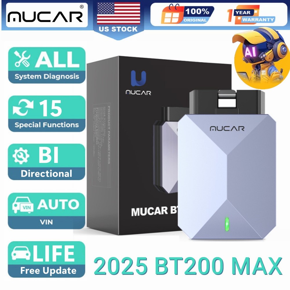 MUCAR BT200 MAX Auto OBD2 Scanner Full System AI Diagnostic Tool For Android/IOS