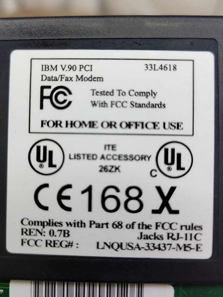 IBM 33l4582 PCI Fax Modem
