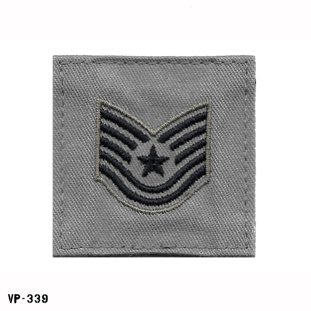 Air Force Embroidered Rank ~ E6 Tech Sergeant ~ ABU Hook Back ~ NEW