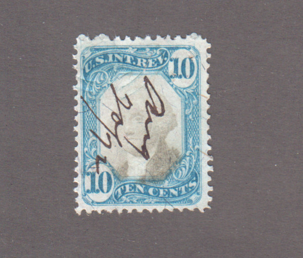 US 2  ERRORS SCOTT # R109 VERY LIGHT PRINT AND SHOULDER OVERLAPS FRAME  H1714H
