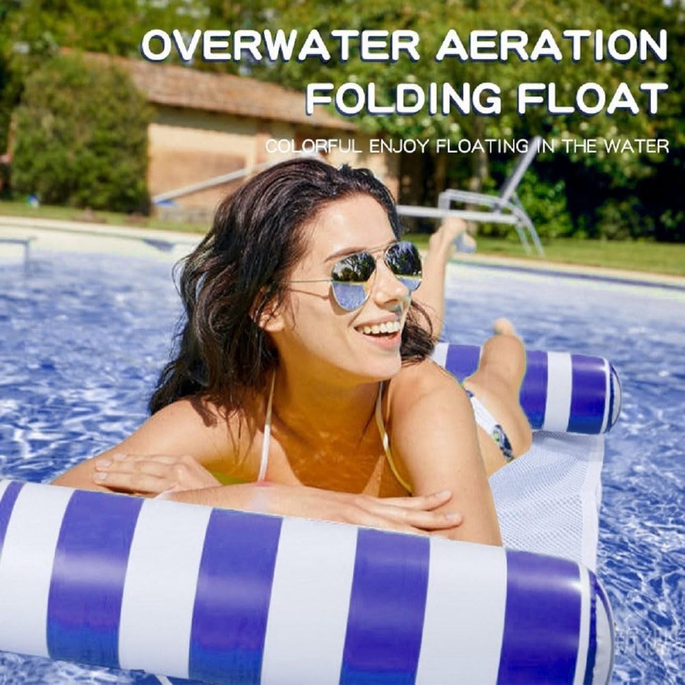 2-Pack Swimming Pool Float Hammock, Multi-Purpose Inflatable Hammock Pool Ham...