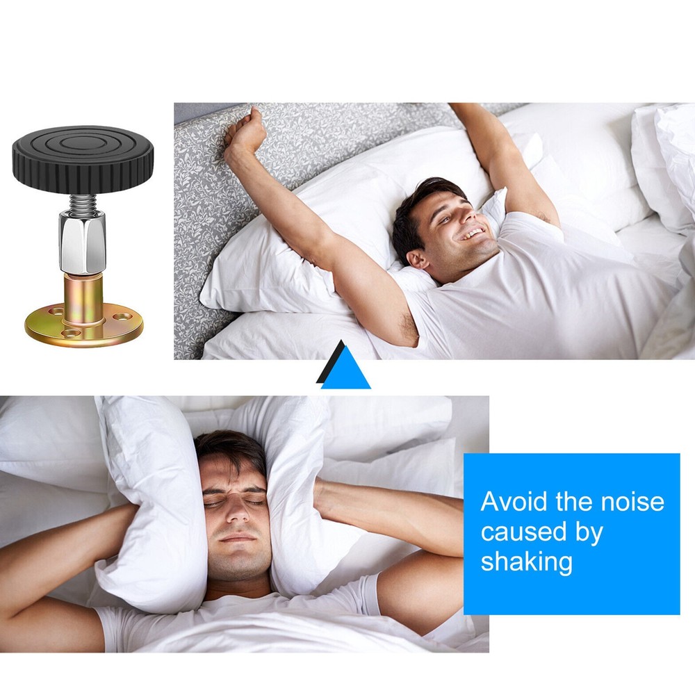 4x Adjustable Threaded Bed Frame Anti-Shake Stabilizer Tool Headboard Stoppers
