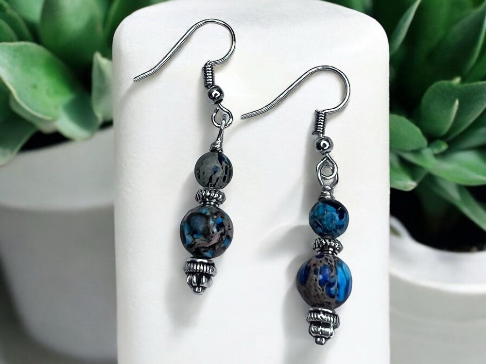 Natural bead earrings