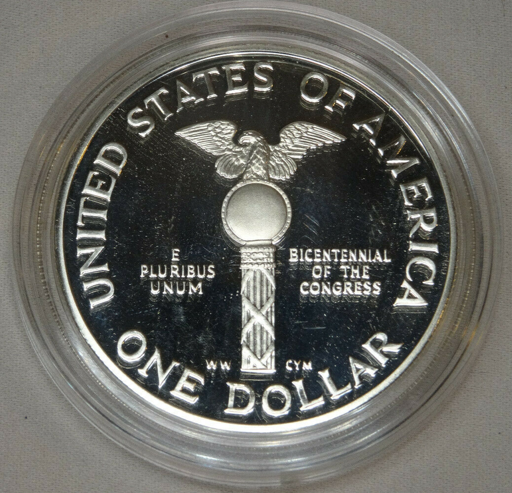 1989-S Congressional Proof Silver Dollar US Mint Commemorative $1 Capsule