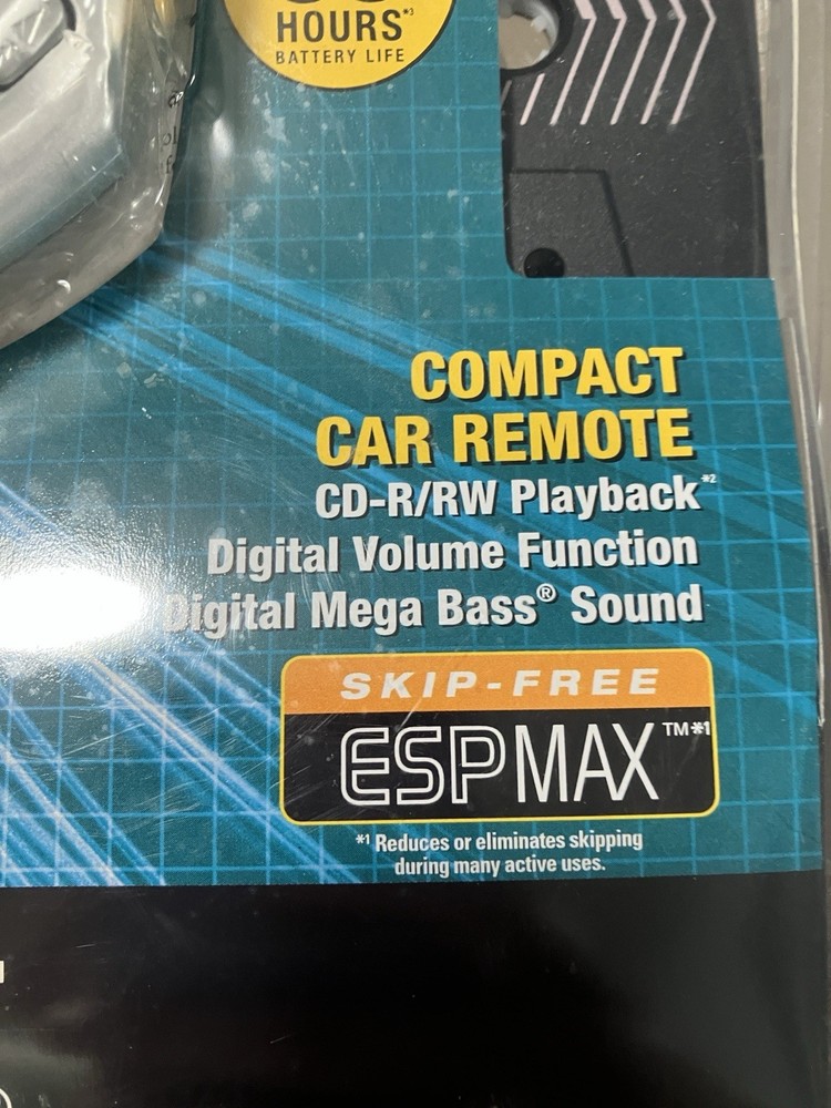 New Sony CD Walkman Portable Compact Disc Player ESP MAX Car Ready D-E356CK NIP