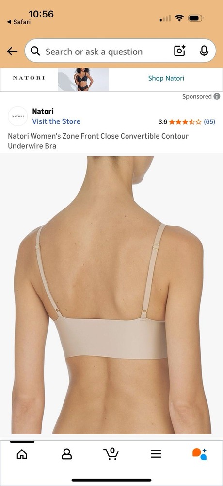 Natori Zone Front-Close Bra - Beige Size 36DDD