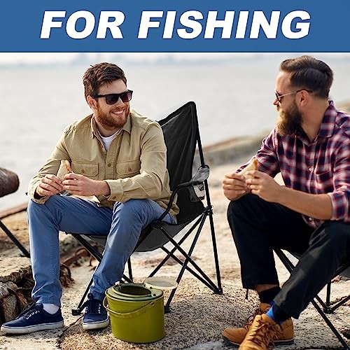 2 Pack Lightweight Camping Chairs for Adults & Teens, Medium Black Chairs 2pcs