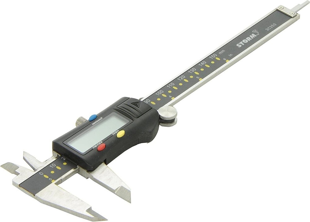 Central Tools STORM Digital Caliper, Range 0-6”/1-150mm with Fractions