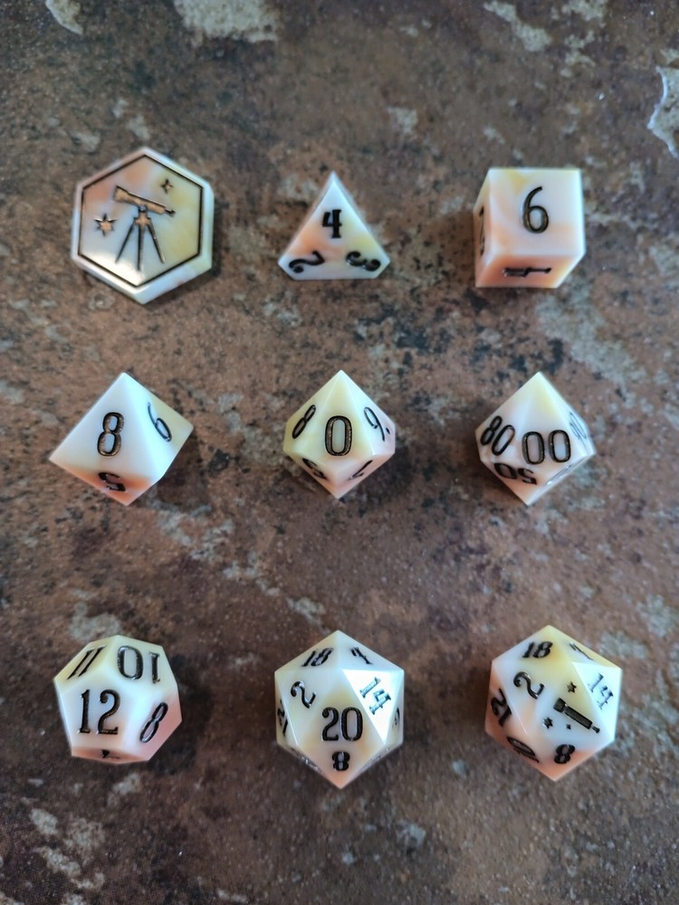 Sharp Edge 9pc Dice Set Candy Corn INTERSTELLAR DICE D2 D4 D6 D8 D10 D% D12 2D20