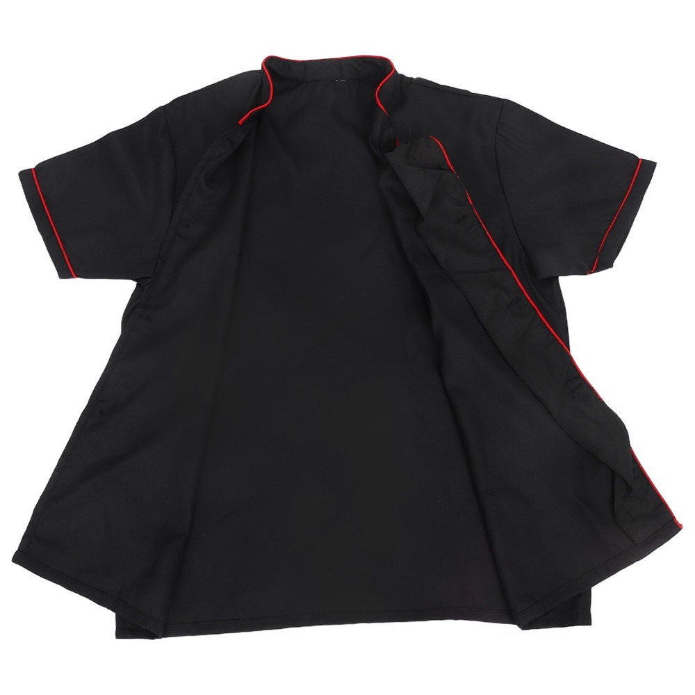 Chef Code Coats Jacket Short Sleeve Men Black Shirt Restaurant Undershirt