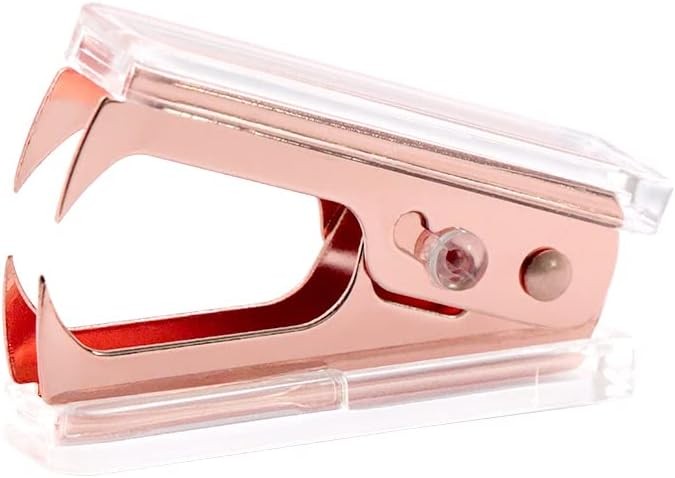 Staples Remover Rose Gold Clear Acrylic Staple Puller