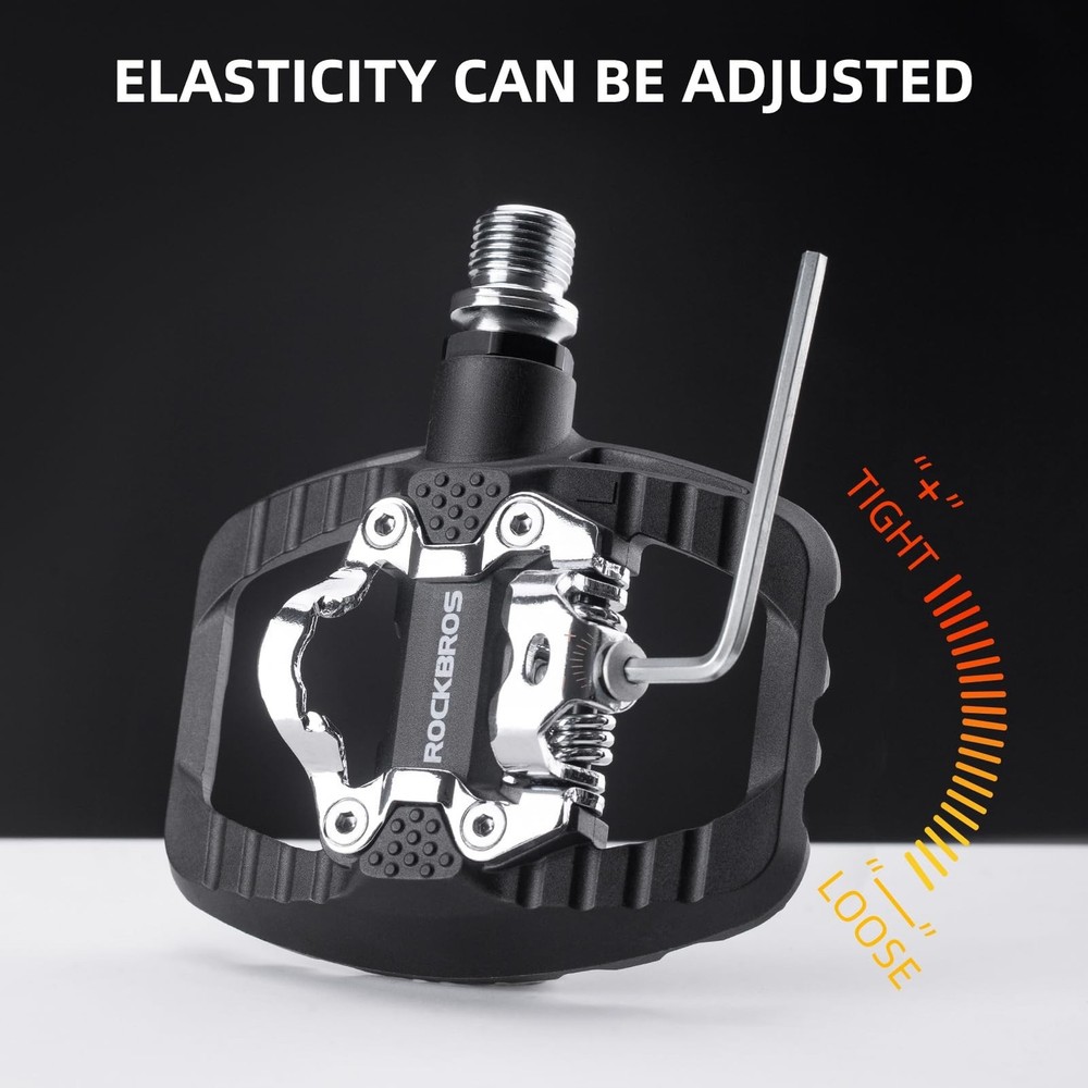 ROCKBROS Mountain Bike Pedals Dual Function Sealed Clipless Flat Platform Com...