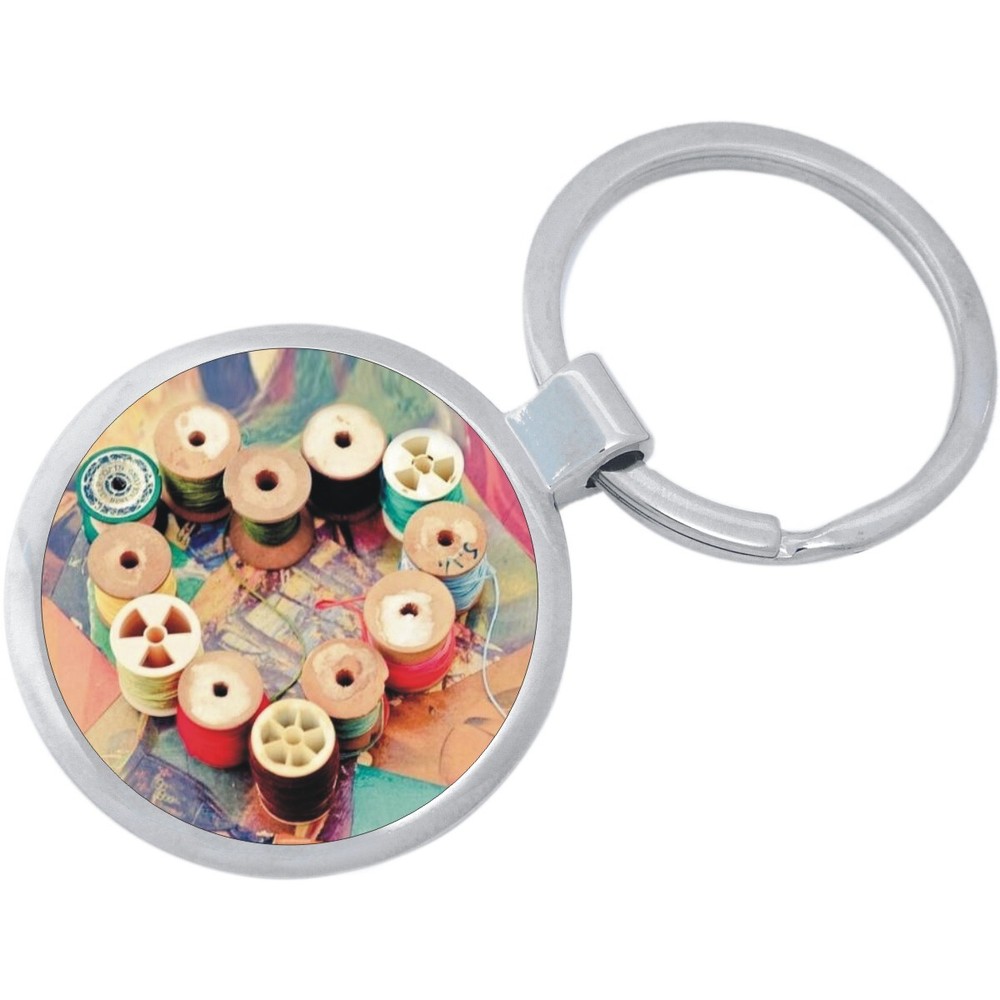 Spools Heart Keychain - Includes 1.25 Inch Loop for Keys or Backpack
