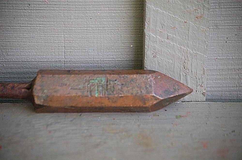 Copper Head Soldering Iron Wooden Handle Primitive Tool Blacksmith Vintage